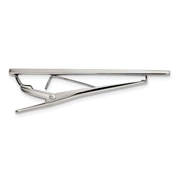 Stainless Steel Polished Studded Tie Bar Clip, 7 x 62mm - Picture 2 of 4